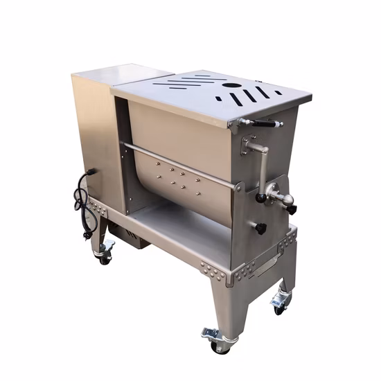 Qh-E50m Grande Capacité En Acier Inoxydable 304 Stuffer De Saucisse Utiliser Mélangeur De Viande Mélangeur De Viande Électrique 50-60kg