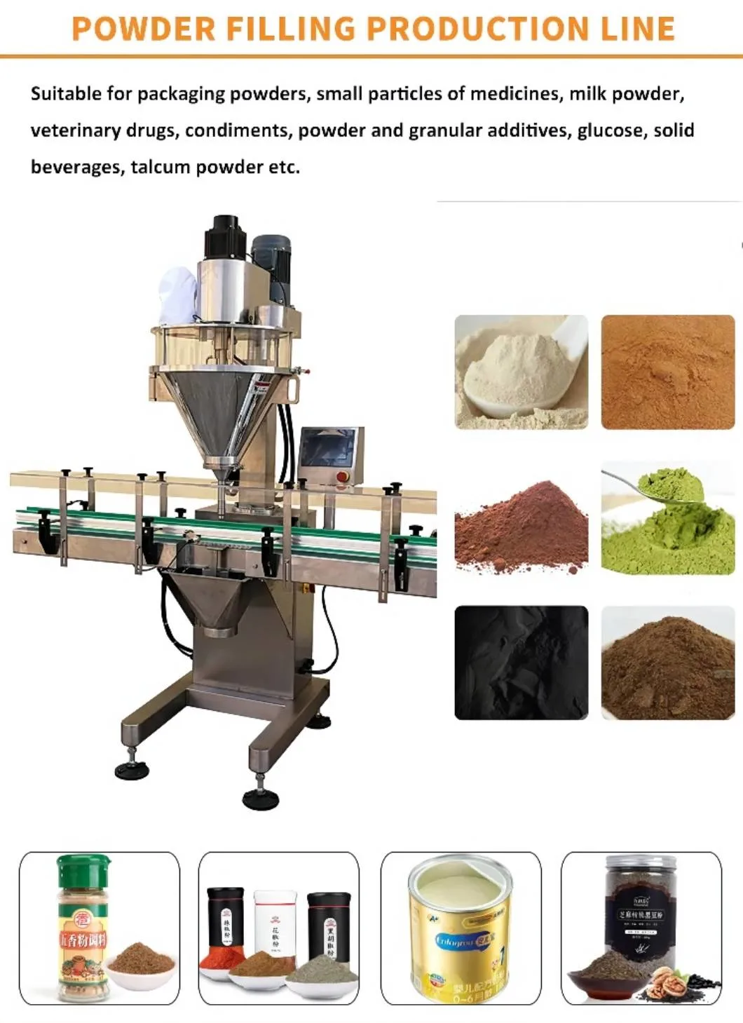 Semi Automatic Servo Motor Auger Dry Powder Quantitative Packaging Filling Packing Machine with Factory Price