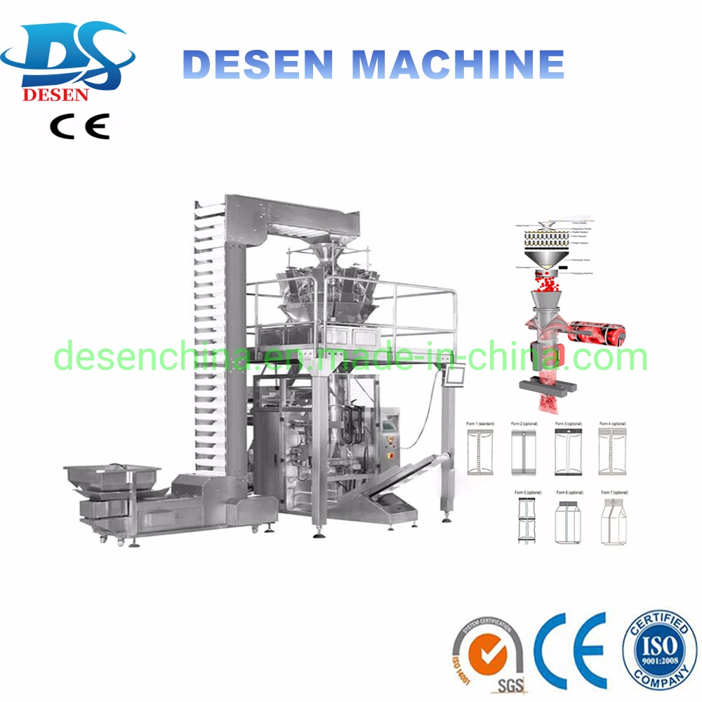 Vertical Automatic Quantitative Weighing Lego Gummy Candy Bricks Snack Granule Sachet Plastic Bag Packaging Machine