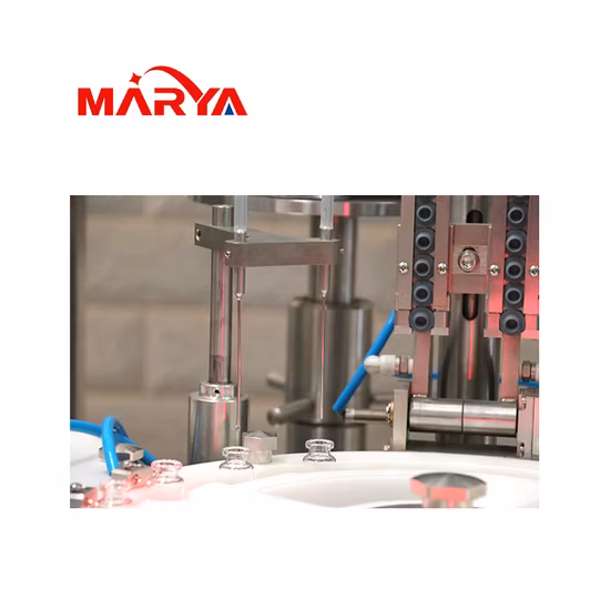 Marya Pharmaceutical Injection stérile 6/8/10 têtes de remplissage machine de remplissage et de fermeture de flacon salin avec isolateur