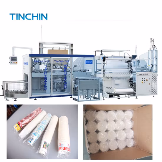 Machine à emballer d'oreiller de récipient de nourriture de tasse de thé de lait de tasse de papier en plastique jetable automatique à grande vitesse