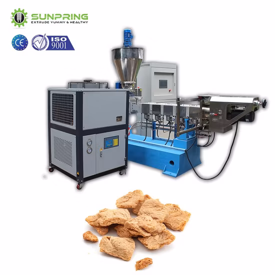Morceaux de soja automatiques Tvp Pépites de protéines végétales de soja texturées Viande à haute humidité Extrudeuse analogique Traitement de production Système de ligne d'extrusion Making Machine